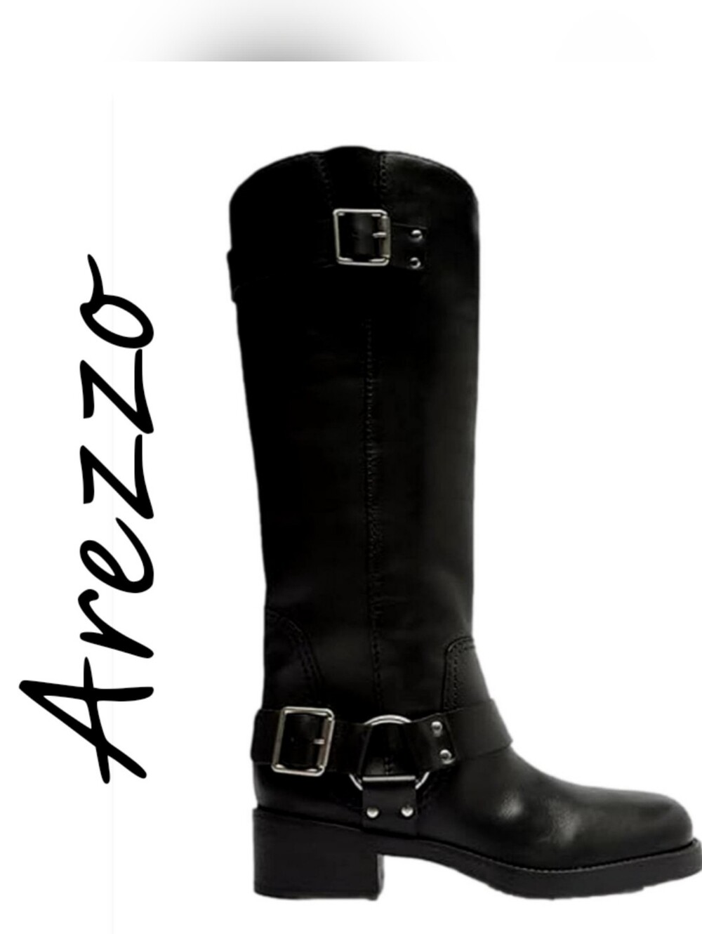 NIB AREZZO Clara Leather Block Boot